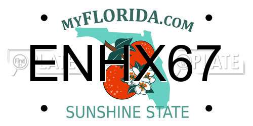 ENHX67 Florida License Plate