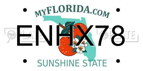 ENHX78 Florida License Plate