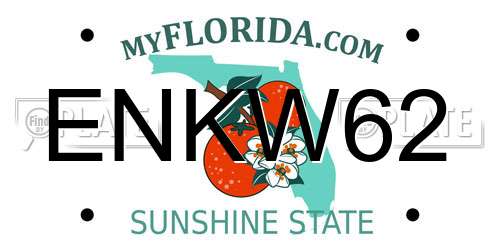 ENKW62 Florida License Plate