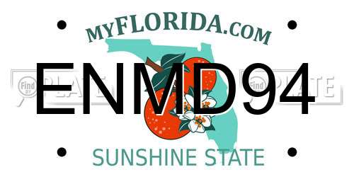 ENMD94 Florida License Plate