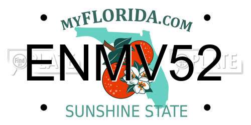 ENMV52 Florida License Plate