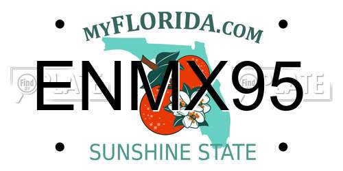 ENMX95 Florida License Plate