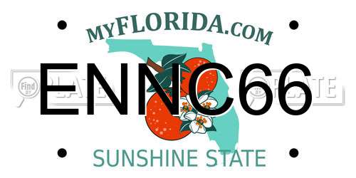 ENNC66 Florida License Plate