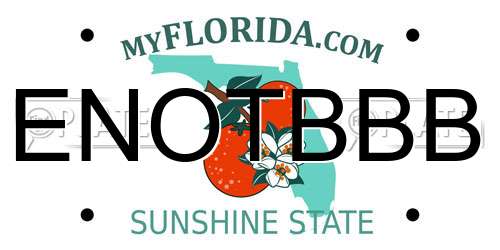 ENOTBBB Florida License Plate