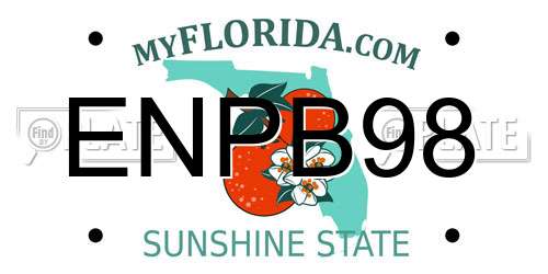 ENPB98 Florida License Plate
