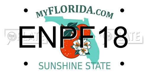 ENPF18 Florida License Plate