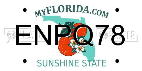 ENPQ78 Florida License Plate