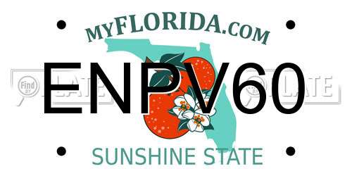 ENPV60 Florida License Plate
