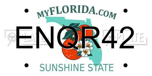 ENQR42 Florida License Plate