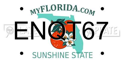 ENQT67 Florida License Plate