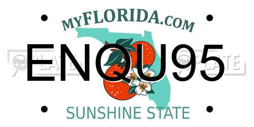 ENQU95 Florida License Plate