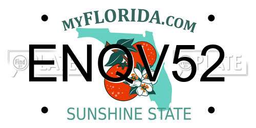 ENQV52 Florida License Plate