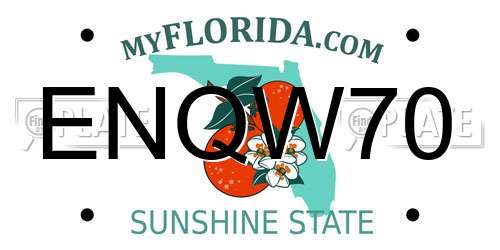 ENQW70 Florida License Plate
