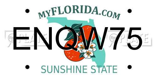 ENQW75 Florida License Plate