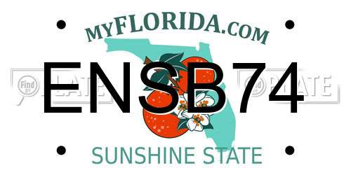 ENSB74 Florida License Plate