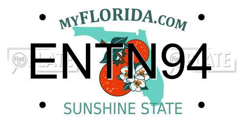 ENTN94 Florida License Plate