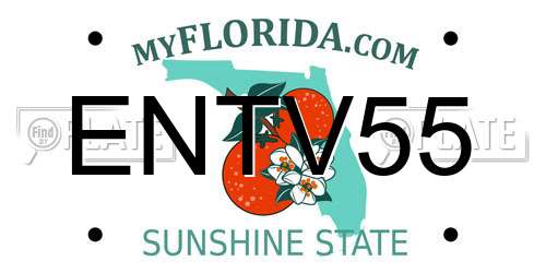 ENTV55 Florida License Plate