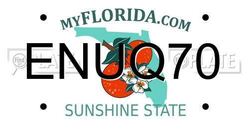 ENUQ70 Florida License Plate