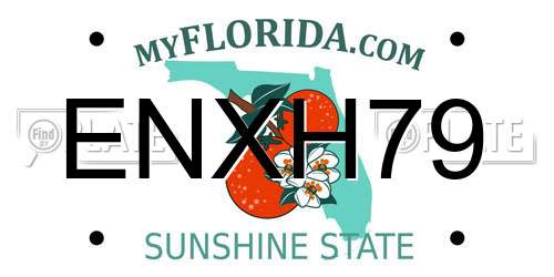 ENXH79 Florida License Plate