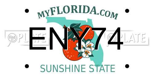 ENY74 Florida License Plate