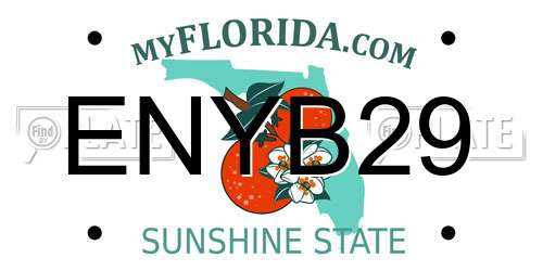 ENYB29 Florida License Plate
