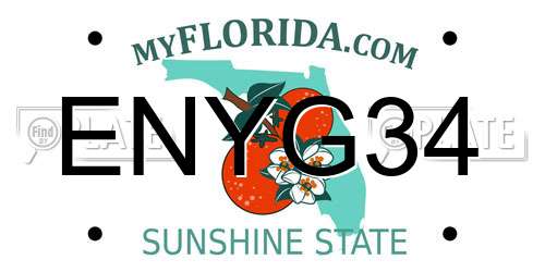 ENYG34 Florida License Plate