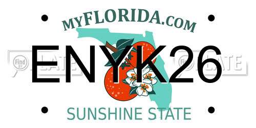 ENYK26 Florida License Plate