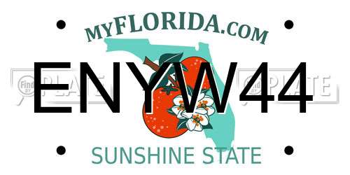 ENYW44 Florida License Plate