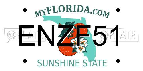 ENZF51 Florida License Plate
