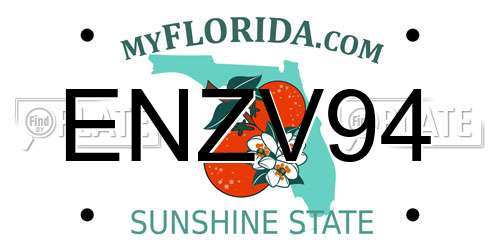 ENZV94 Florida License Plate