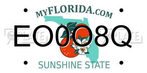 EO0O8Q Florida License Plate