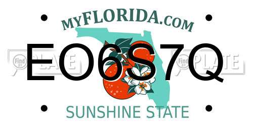 EO6S7Q Florida License Plate