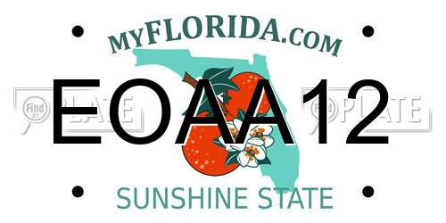 EOAA12 Florida License Plate