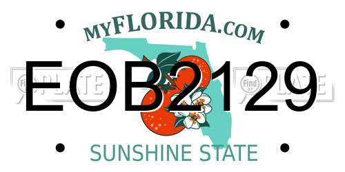 EOB2129 Florida License Plate