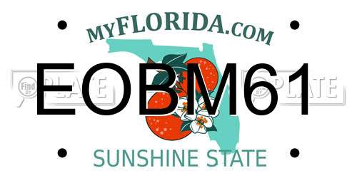 EOBM61 Florida License Plate