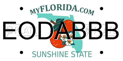 EODABBB Florida License Plate