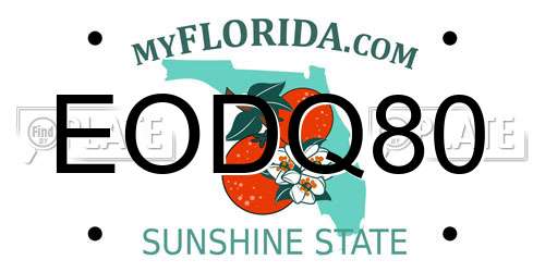 EODQ80 Florida License Plate