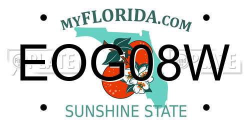 EOG08W Florida License Plate