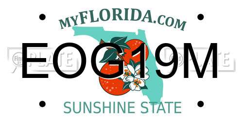 EOG19M Florida License Plate