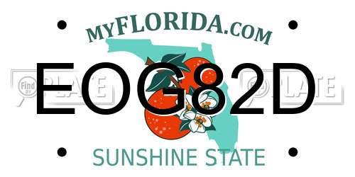 EOG82D Florida License Plate
