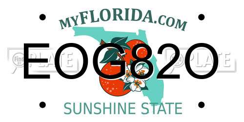EOG82O Florida License Plate