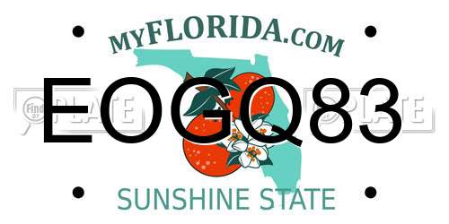 EOGQ83 Florida License Plate