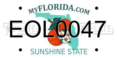 EOL0047 Florida License Plate