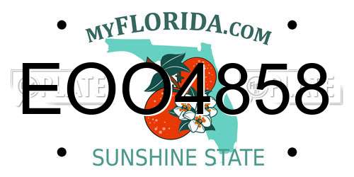 EOO4858 Florida License Plate