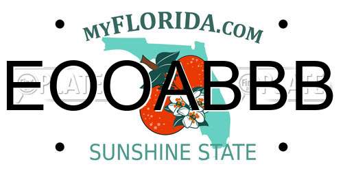 EOOABBB Florida License Plate