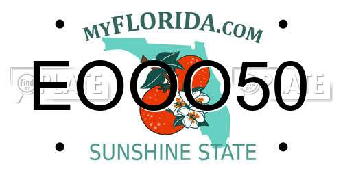 EOOO50 Florida License Plate