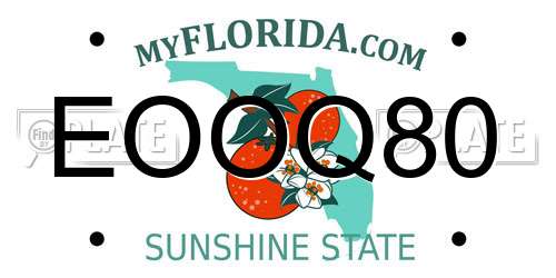 EOOQ80 Florida License Plate