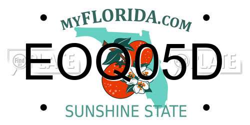 EOQ05D Florida License Plate