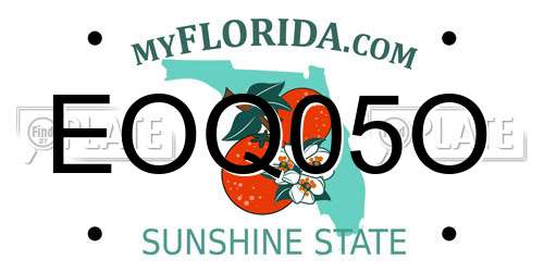 EOQ05O Florida License Plate