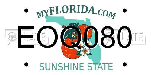EOQ080 Florida License Plate